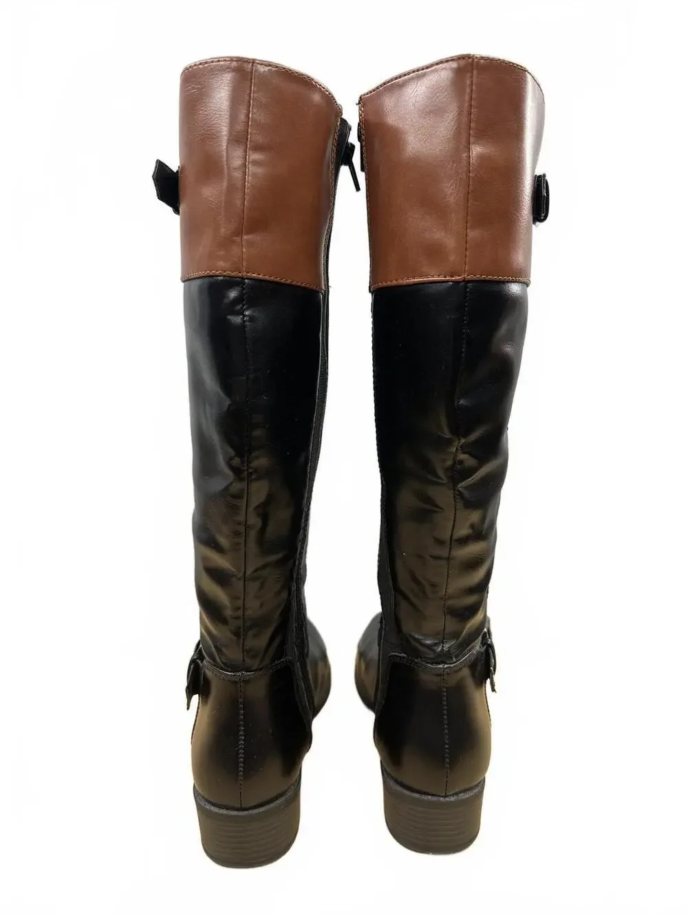 Rampage Two Tone Brown and Black Knee‎ High Boots